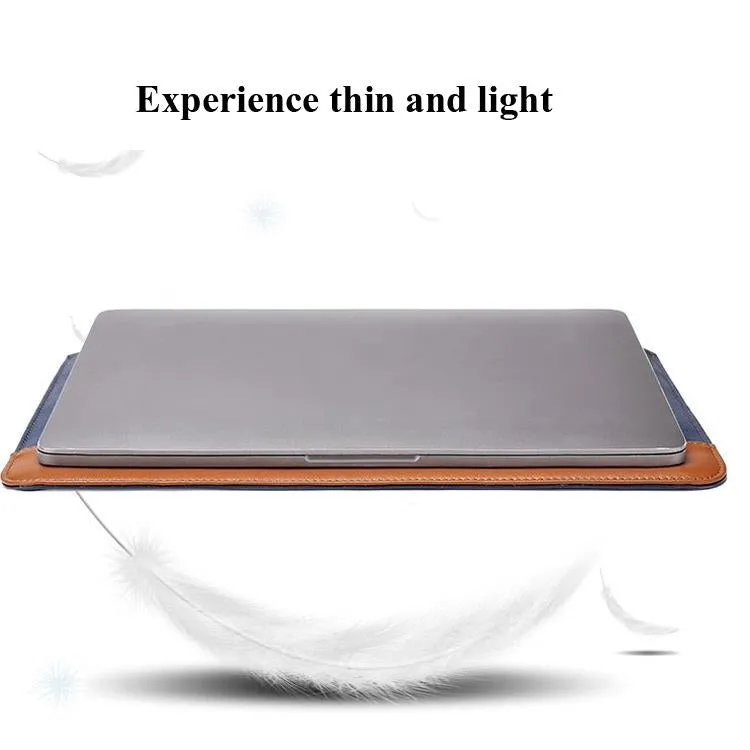 14-15.4 Inch Microfiber Notebook Liner & Power Bag - Horizontal Blue & Brown