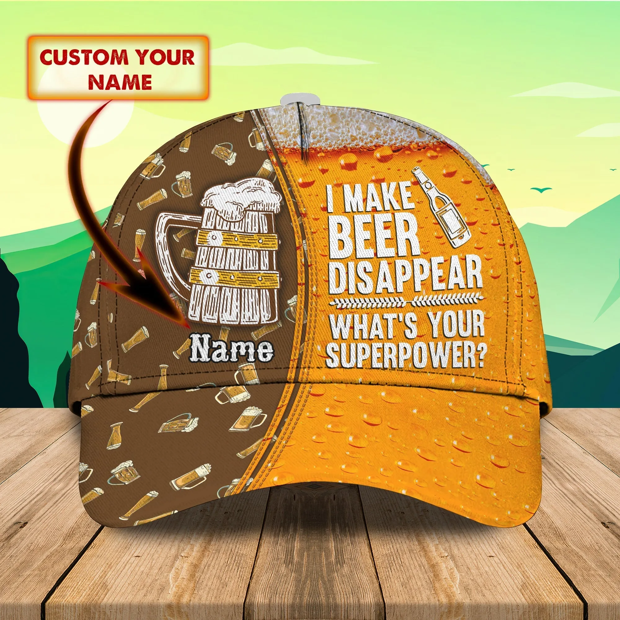 3D Classic Cap Beer 18 Personalized Name Cap Namashops