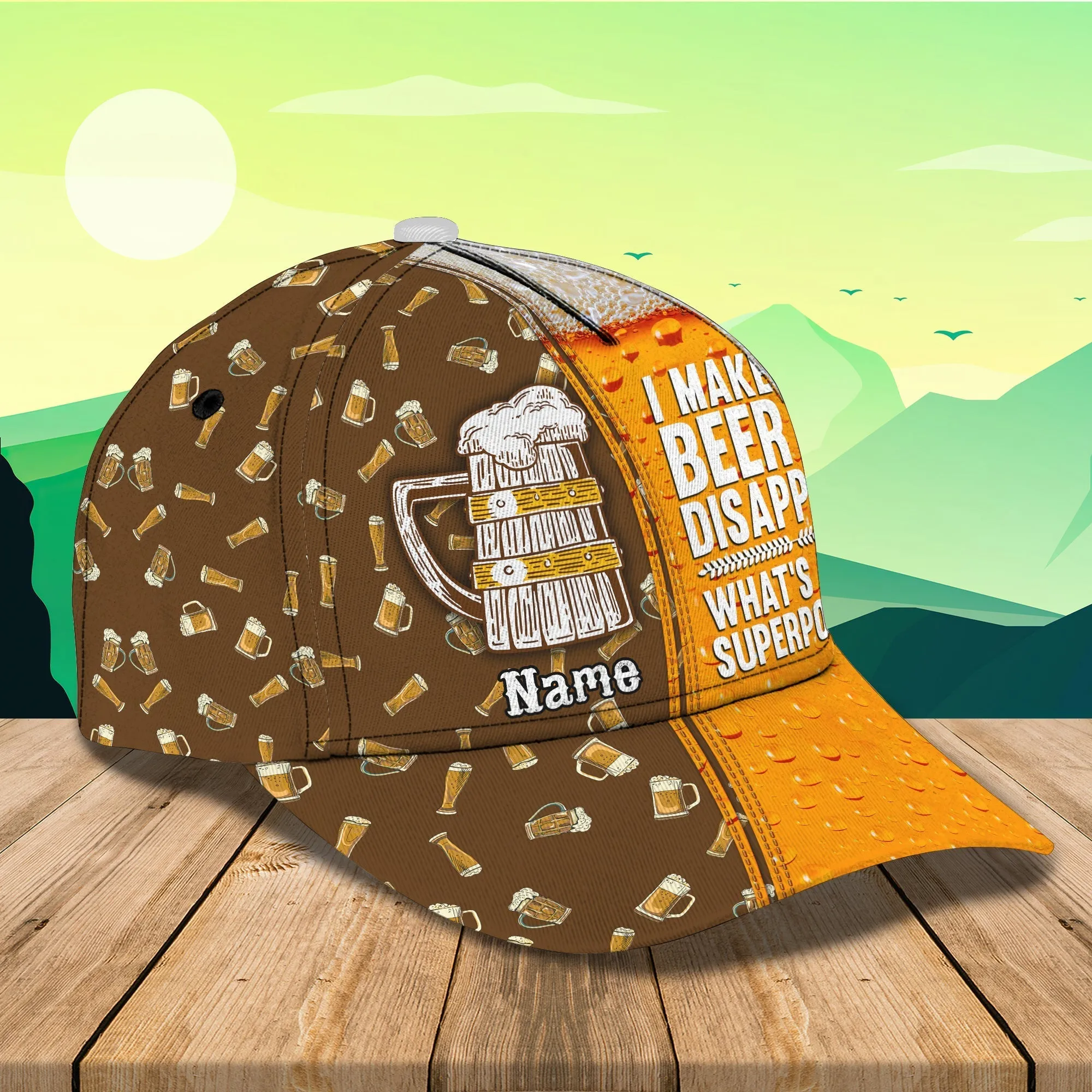 3D Classic Cap Beer 18 Personalized Name Cap Namashops