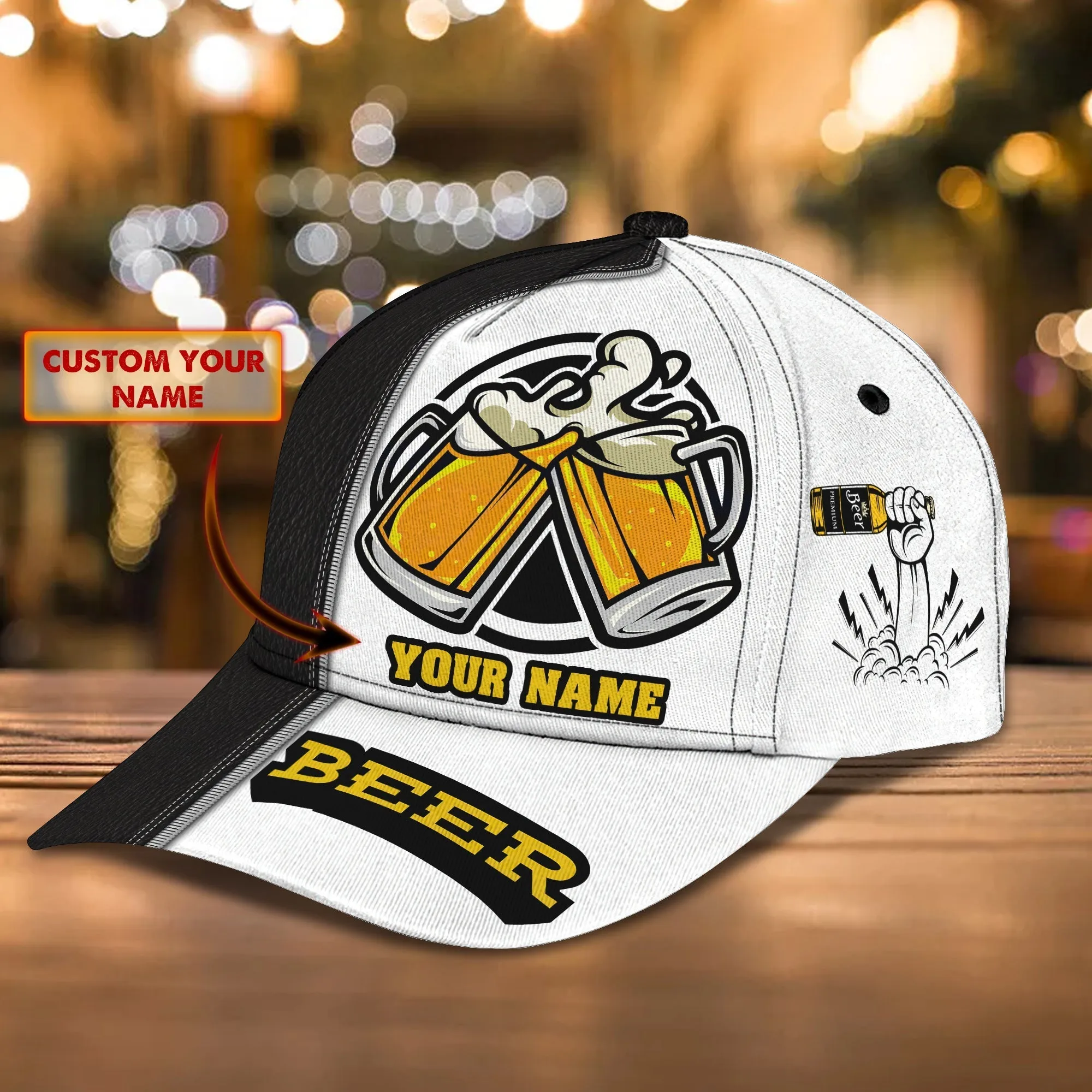 3D Classic Cap Beer 20 Personalized Name Cap Namashops