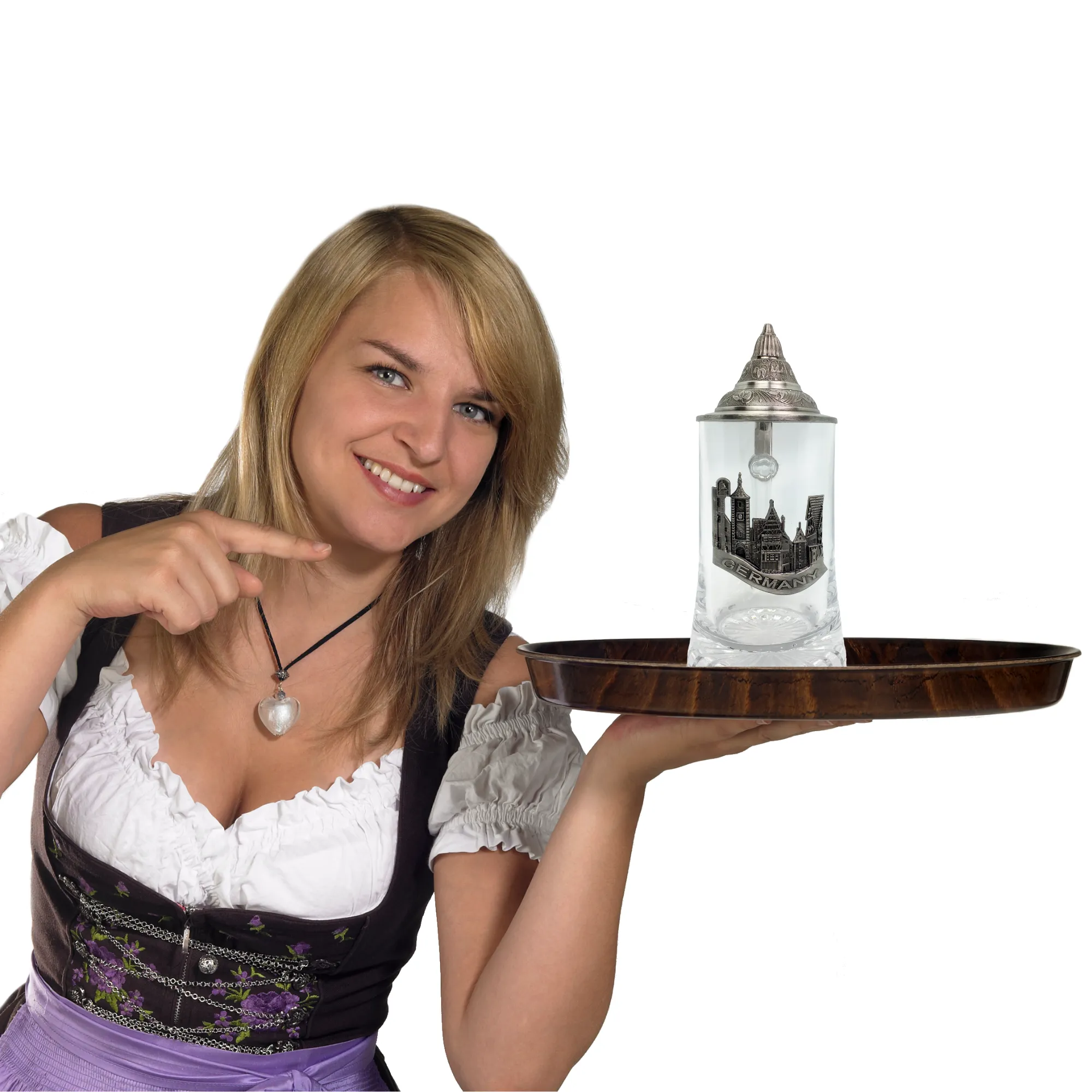 .5L Village Medallion Lidded Glass Mug