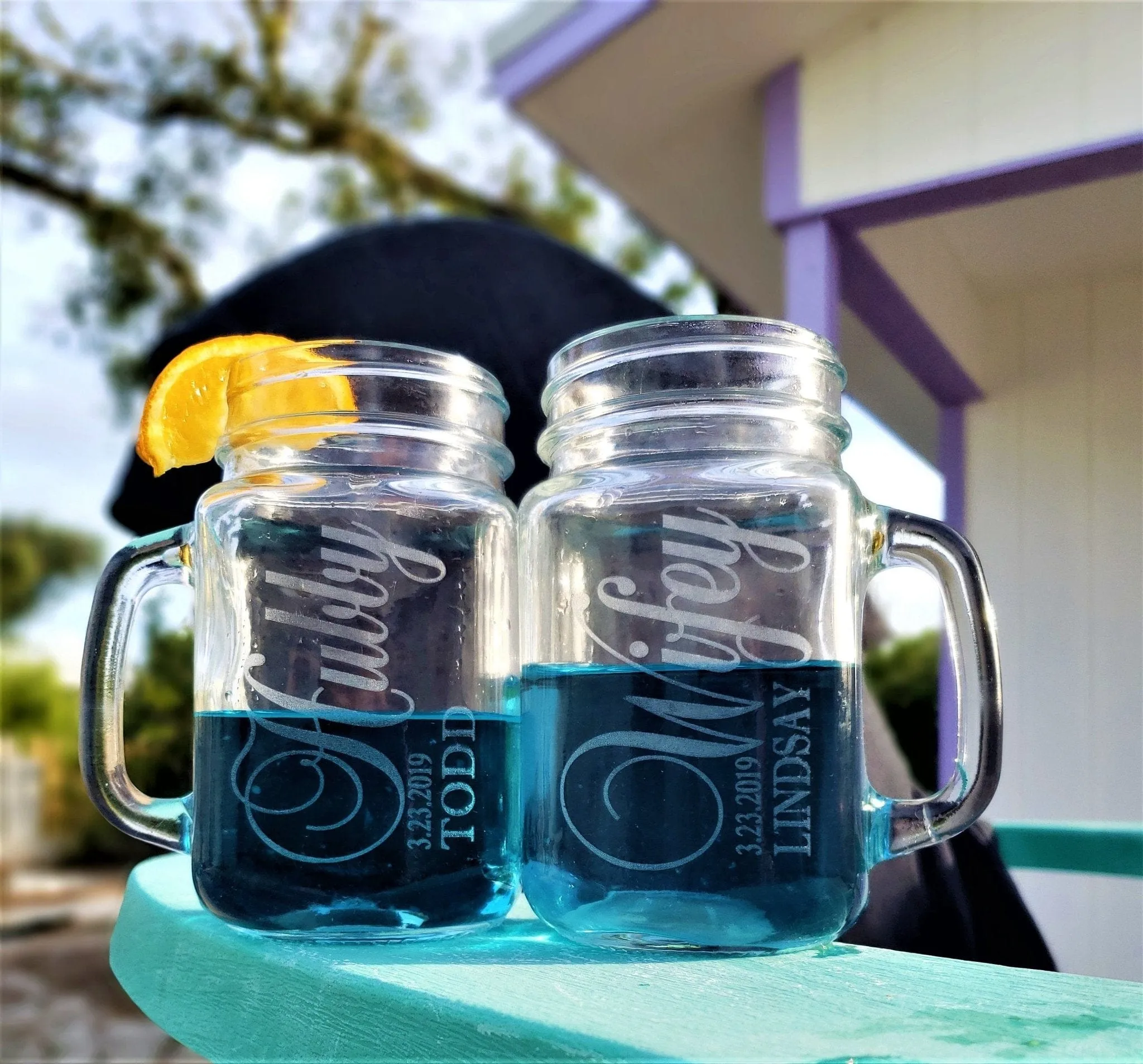 Anniversary Gifts 16 Oz Hubby Wifey Beer Mugs Mason Jars Wedding Personalized Gift Idea for Him Her Couple Parents Men Women 25th 50th 30th