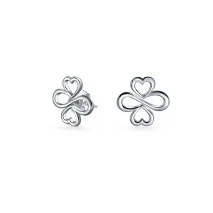 Ayllu Heart Infinity Clover Love Luck Unity CZ Flower Stud Earrings