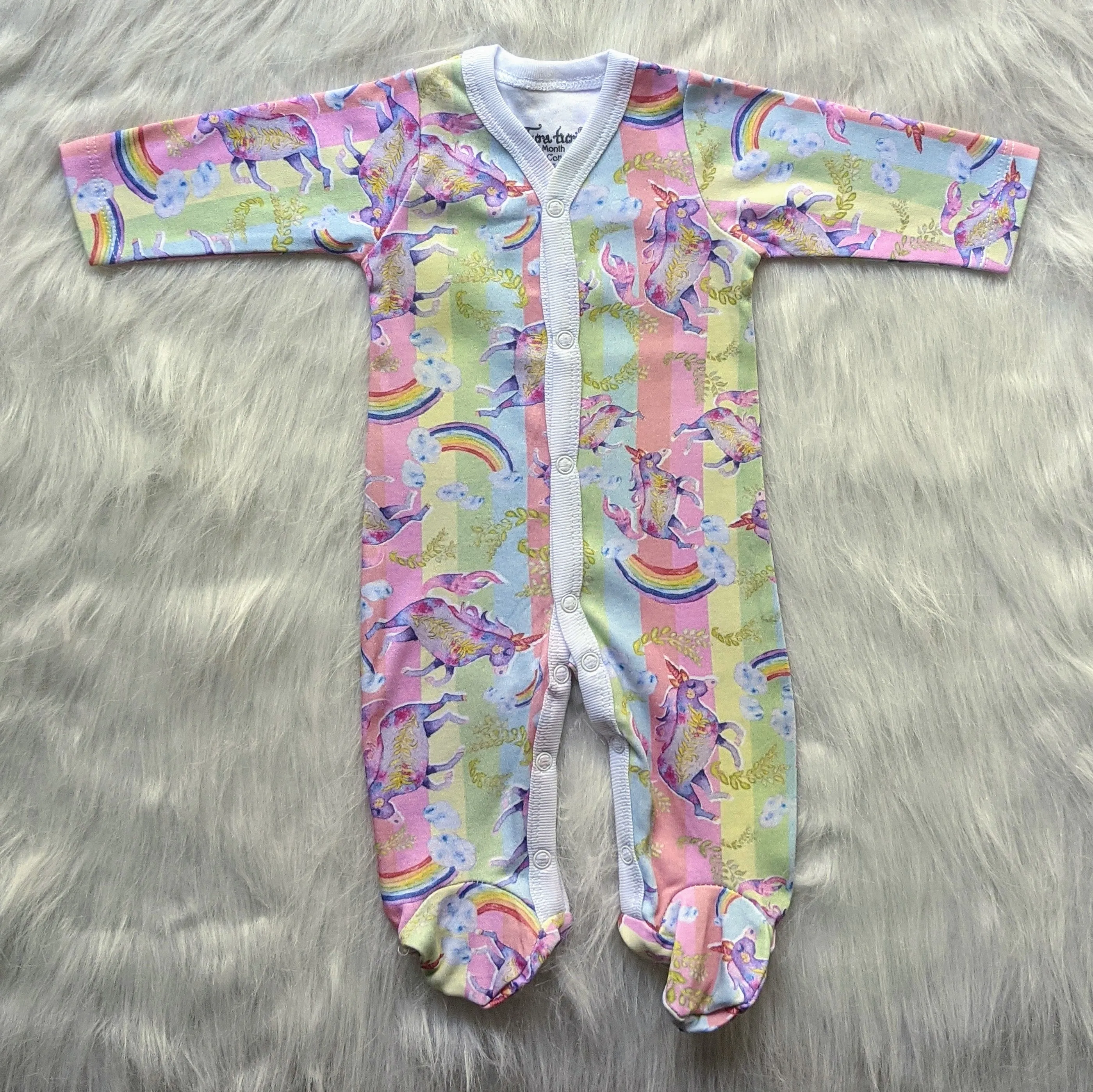 Baby Sleepsuit | Full Sleeve Romper | Rainbow Unicorn