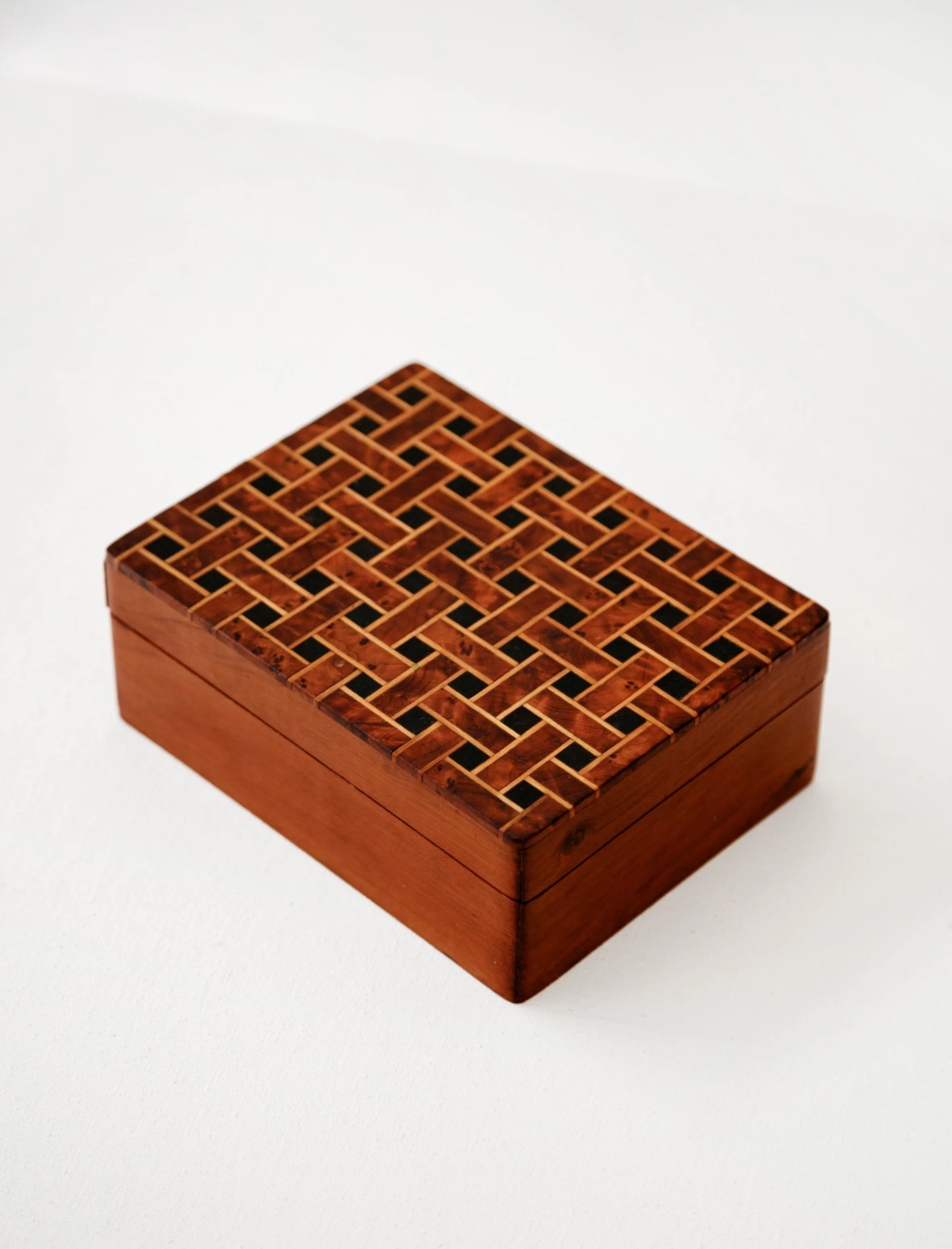 Basket Weave Marquetry Box