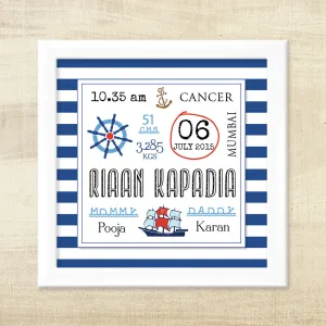 Birth Memory Frame <br> Nautical