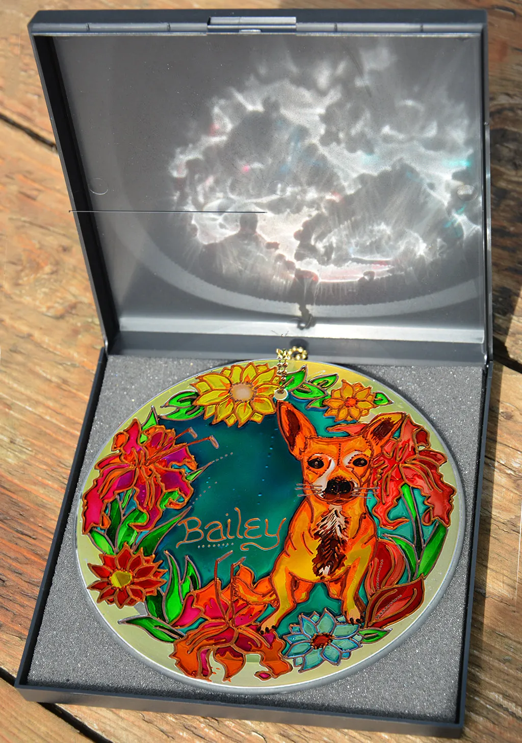 Chihuahua Custom Pet Portrait, Stained Glass Memorial