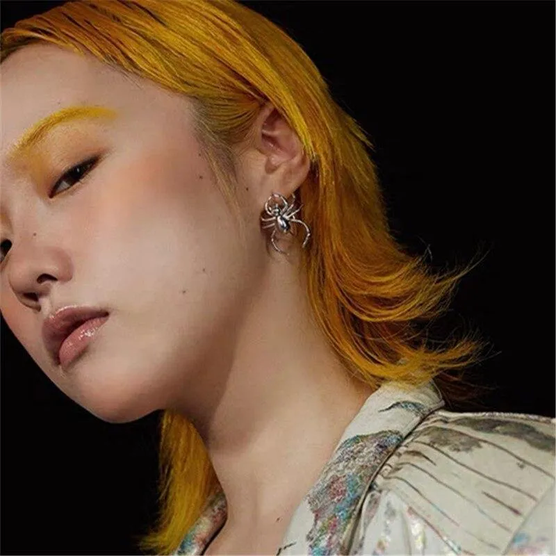Crawling Spider Hoop Earrings