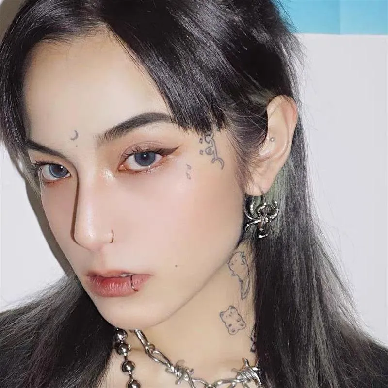 Crawling Spider Hoop Earrings