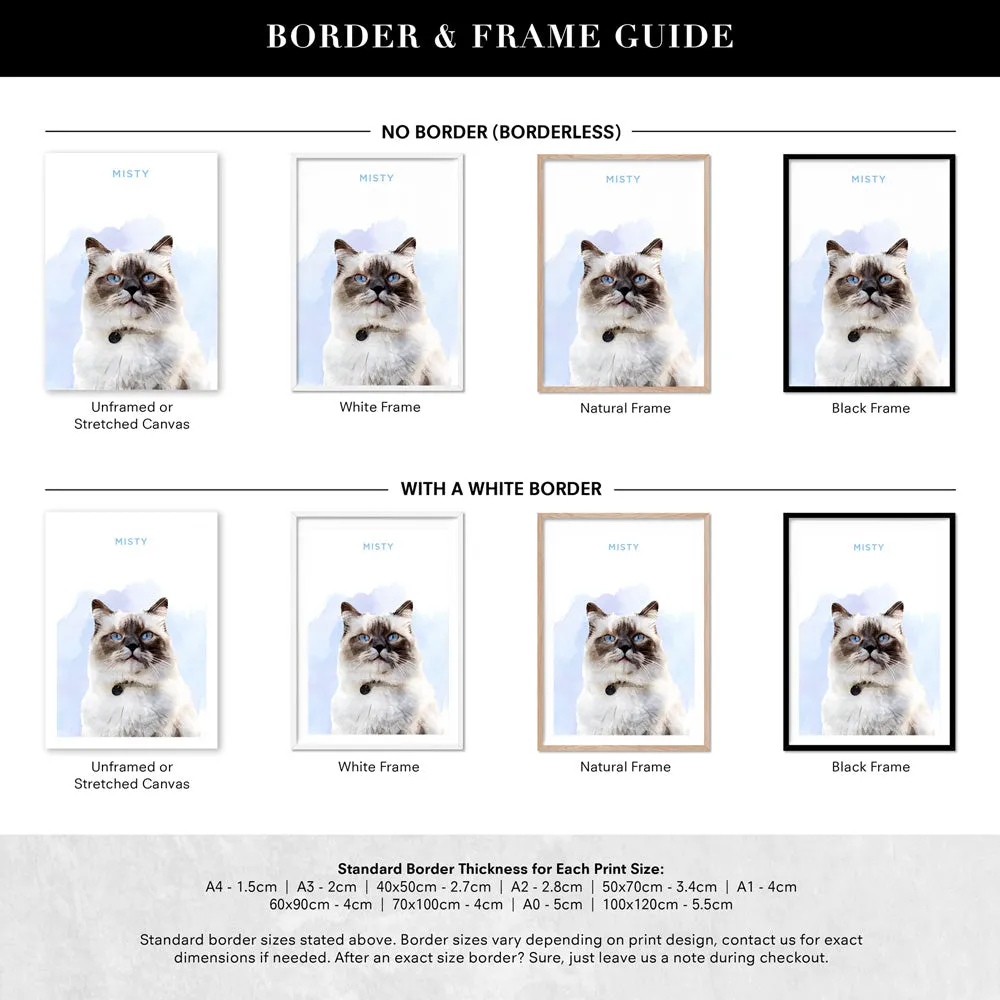 Custom Cat Portrait | Watercolour - Art Print