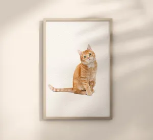 Custom Watercolor Cat Portrait, Pet Memorial, Cat Loss Gift, Cat Lover Gift, Pet Painting