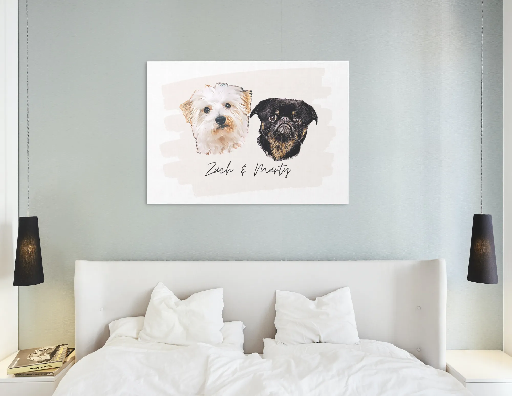 Digital Custom Coloured Pet Portrait - Head