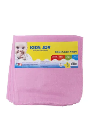 Kids Joy Baby Single Color Nappy (6 Pcs)
