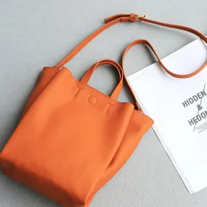 Leather Grey Tote Bag