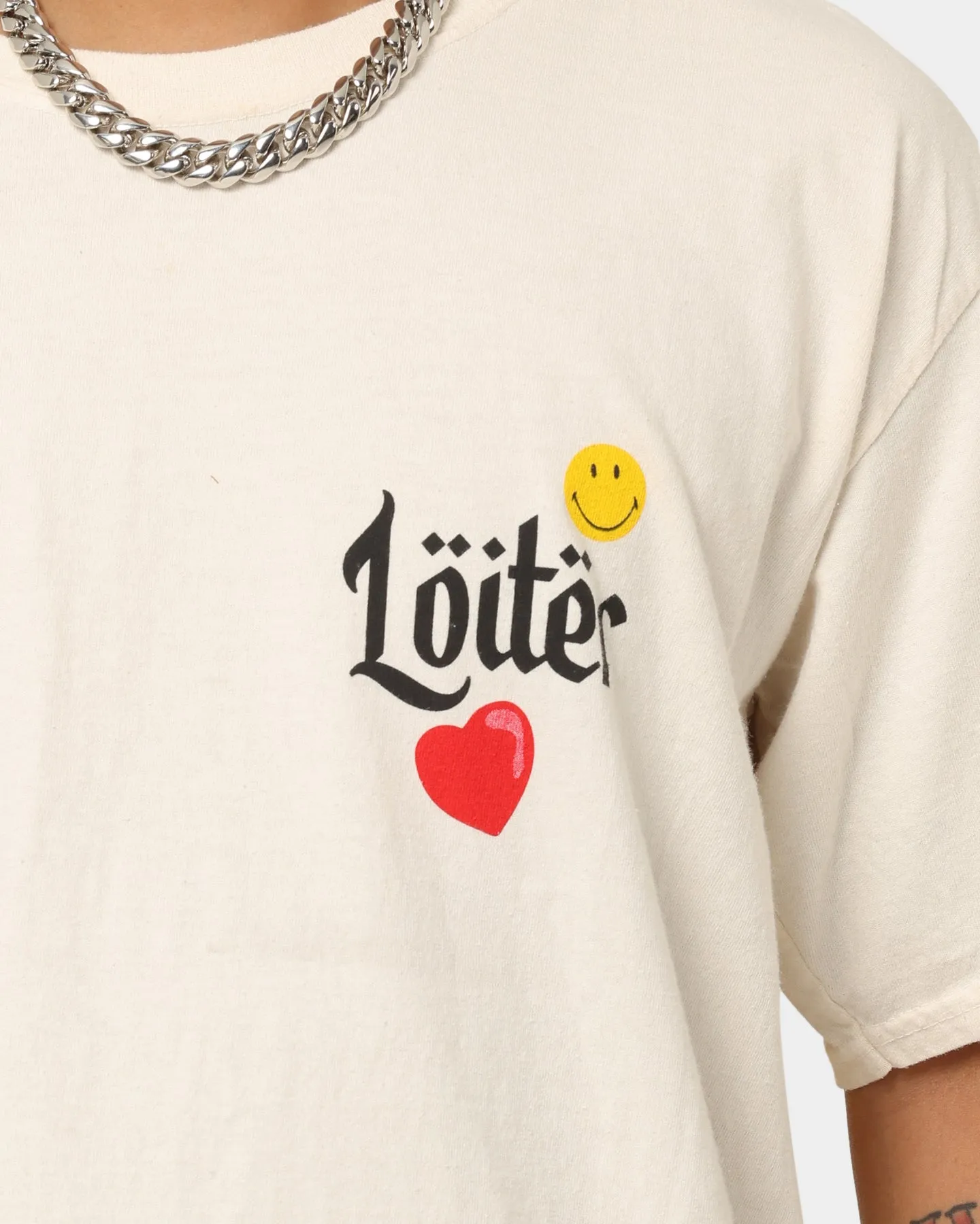 Loiter X Smiley Live Laugh Loiter T-Shirt Off White