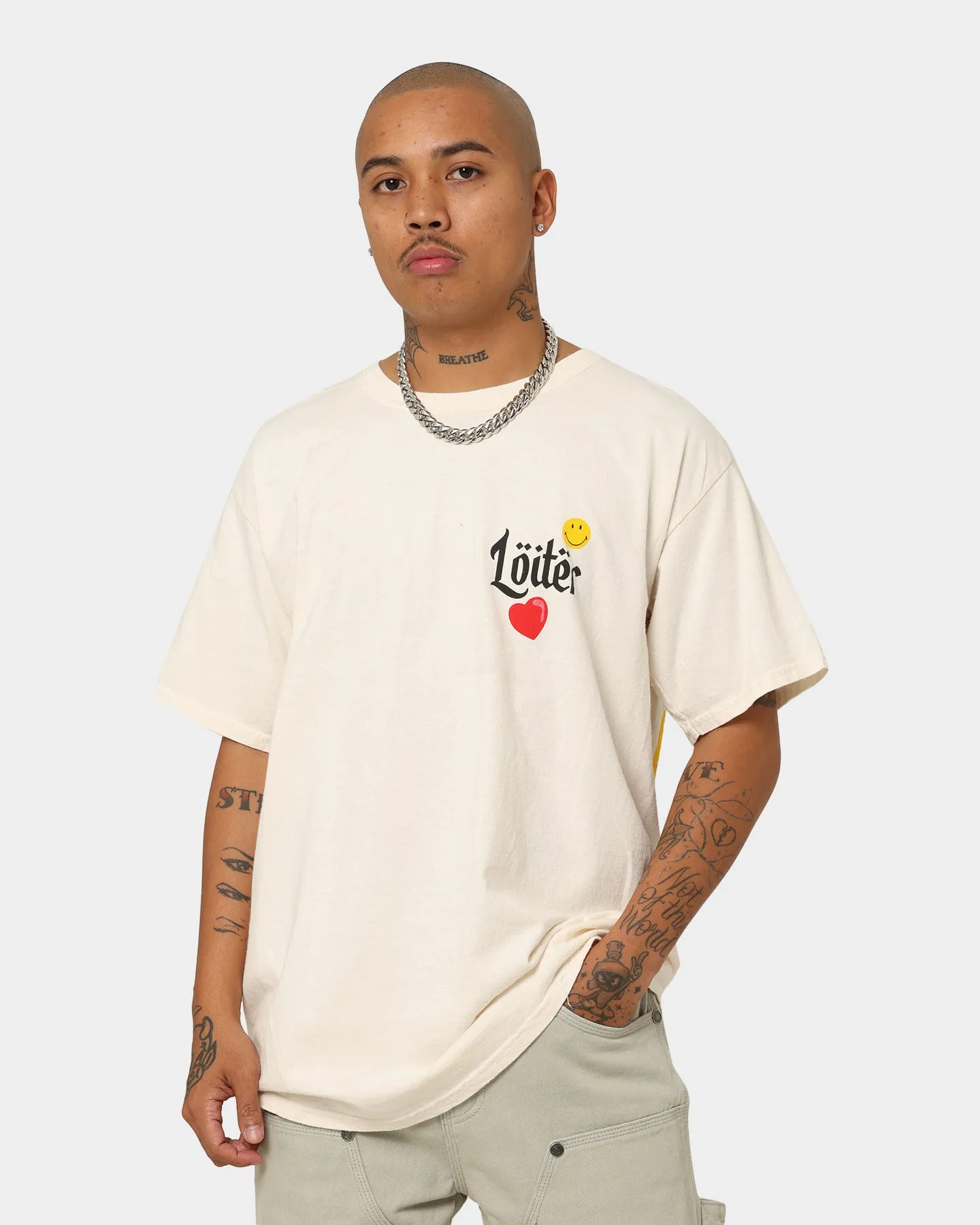 Loiter X Smiley Live Laugh Loiter T-Shirt Off White
