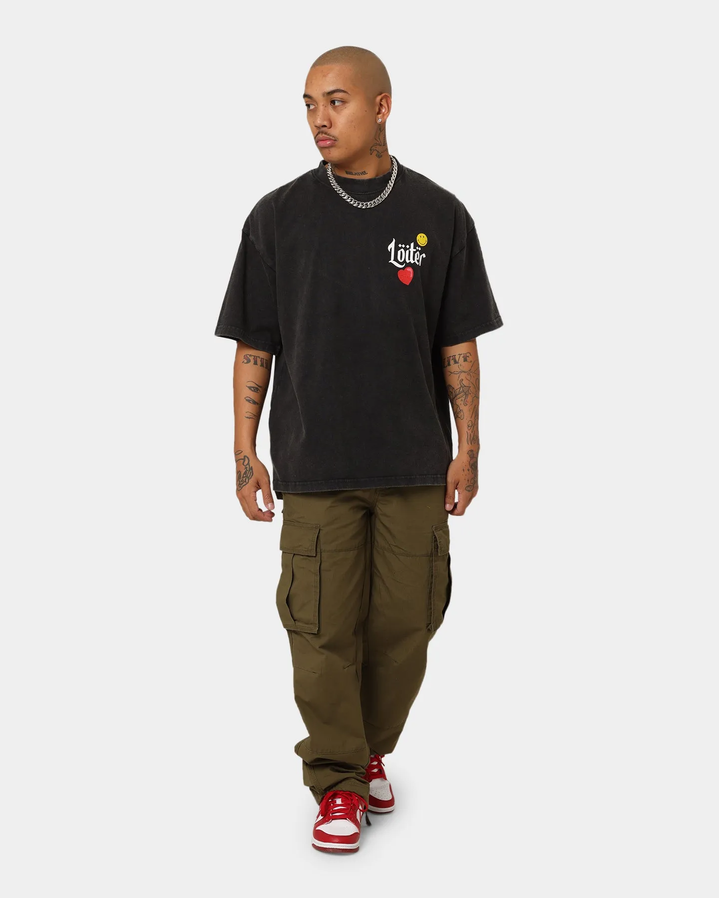 Loiter X Smiley Live Laugh Loiter Vintage T-Shirt Vintage Black