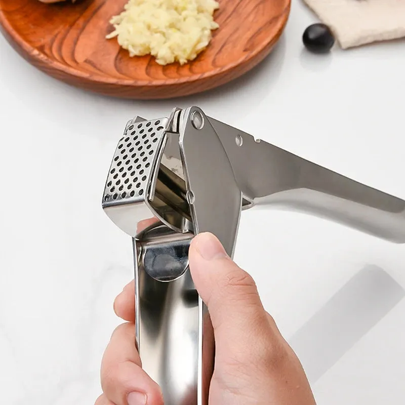 Manual 304 Stainless Steel Garlic Press Crusher Ginger Grinder Food Processor Kitchen Tool