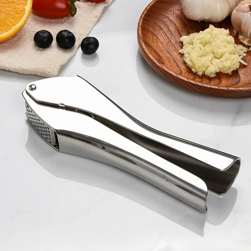 Manual 304 Stainless Steel Garlic Press Crusher Ginger Grinder Food Processor Kitchen Tool