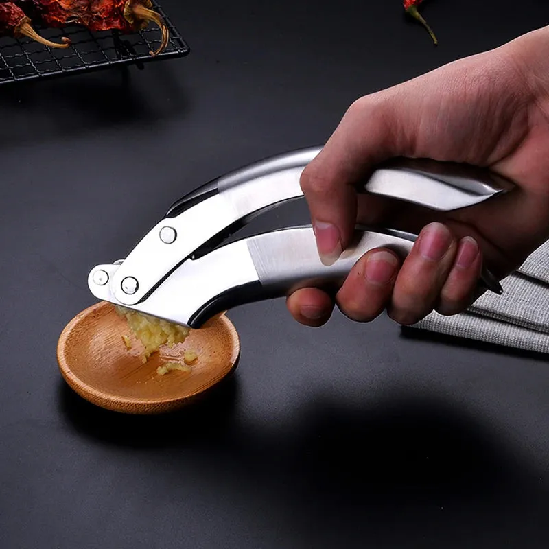Manual 304 Stainless Steel Garlic Press Crusher Ginger Grinder Food Processor Kitchen Tool