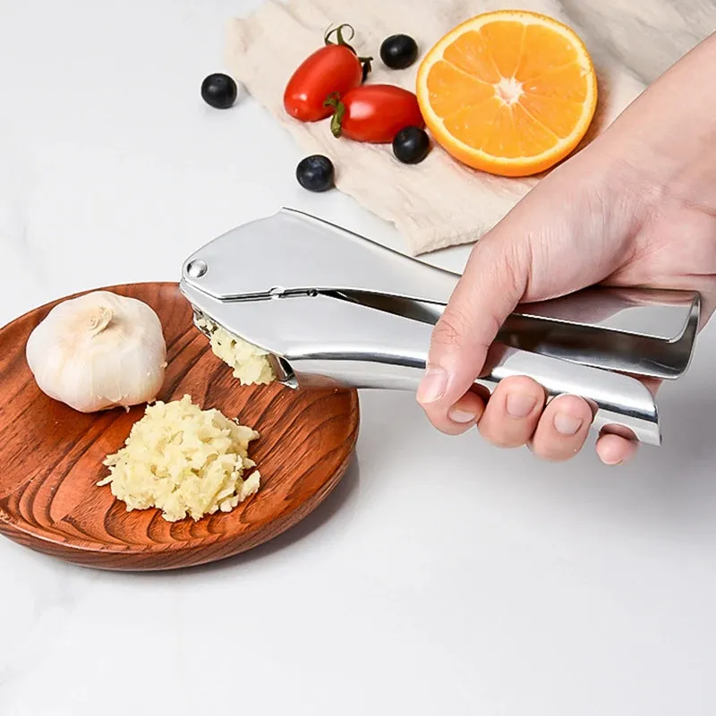 Manual 304 Stainless Steel Garlic Press Crusher Ginger Grinder Food Processor Kitchen Tool