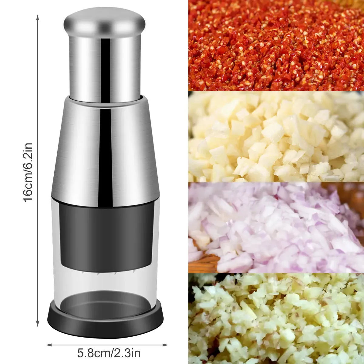 Manual Garlic Chopper Crusher Pressing Handheld Food Slicer for Vegetable Cooking Home Kitchen Accessory