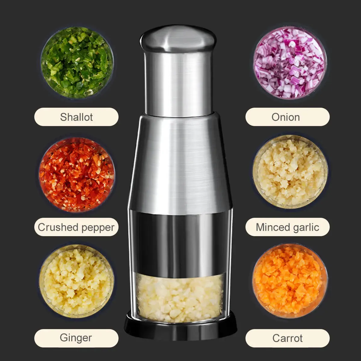 Manual Garlic Chopper Crusher Pressing Handheld Food Slicer for Vegetable Cooking Home Kitchen Accessory