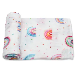 Muslin Swaddle Blanket - Rainbows
