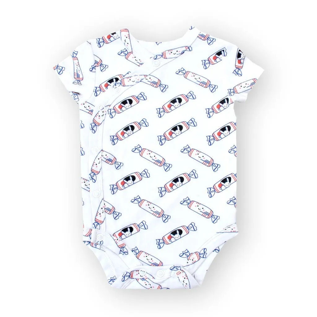 Organic Cotton Baby Onesie - White Bunny Candy