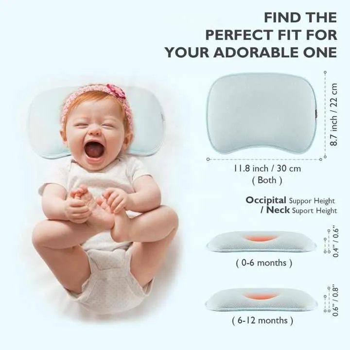 Organic Cotton Portable Memory Foam Support Head. وسادة رأس محمولة من إسفنج الذاكرة من القطن العضوي للأطفال