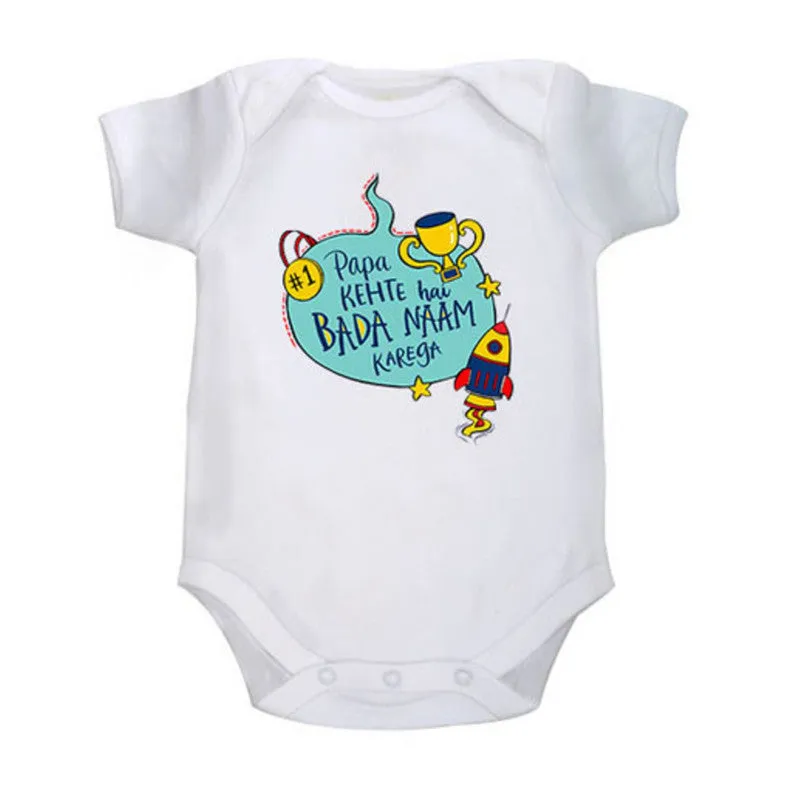 Papa Kehte Hai <br> Organic Cotton Onesie, Can be Personalised