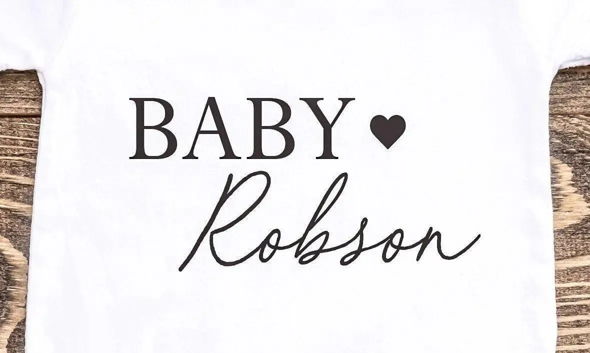 Personalised Baby Surname Vest, New Baby Gift, Surname Baby Top, Name Baby Bodysuit, New Arrival Gift, Baby Shower Present, Baby Grow