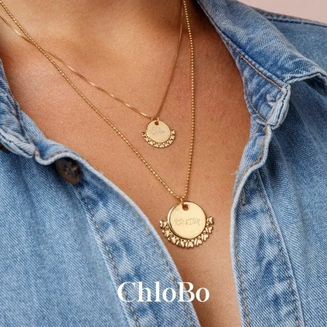 Personalised Diamand Cut Adjuster Moon Necklace PSCDCADJ3062