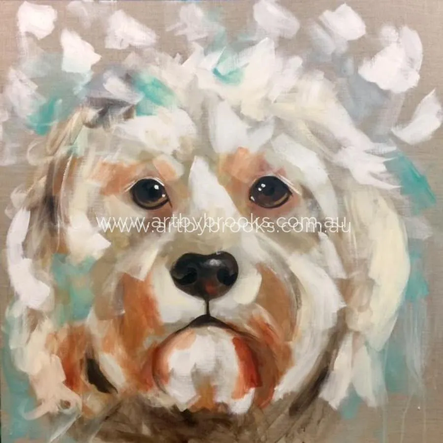 Pet portrait - Tilly - 90x90cm