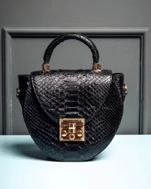Phyton Leather Saddle Bag