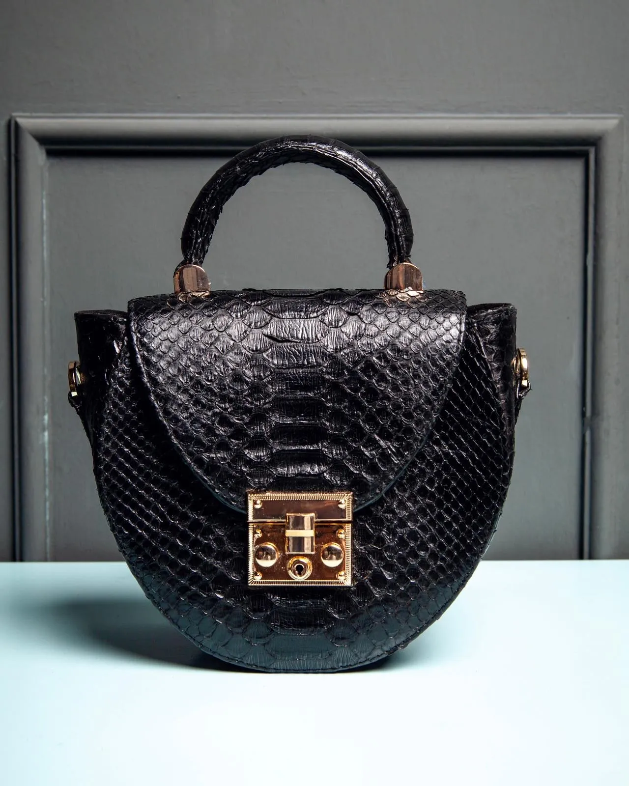 Phyton Leather Saddle Bag